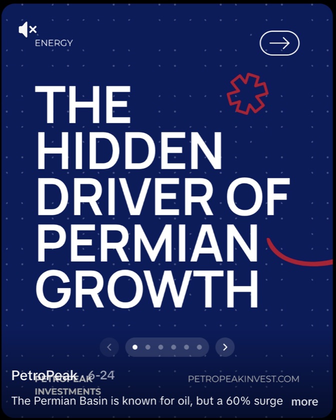 PetroPeak social post titled The Hidden Driver of Permian Growth