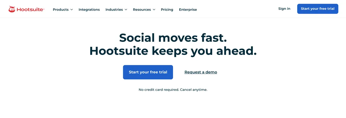 Hootsuite homepage