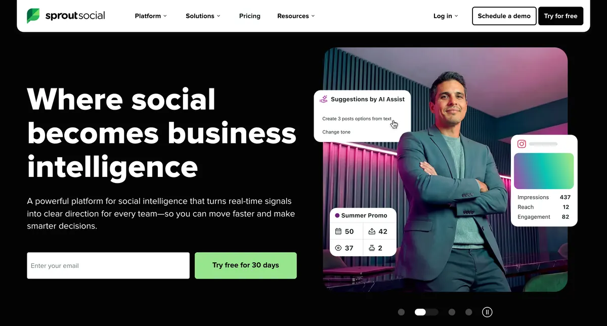 Sprout Social homepage