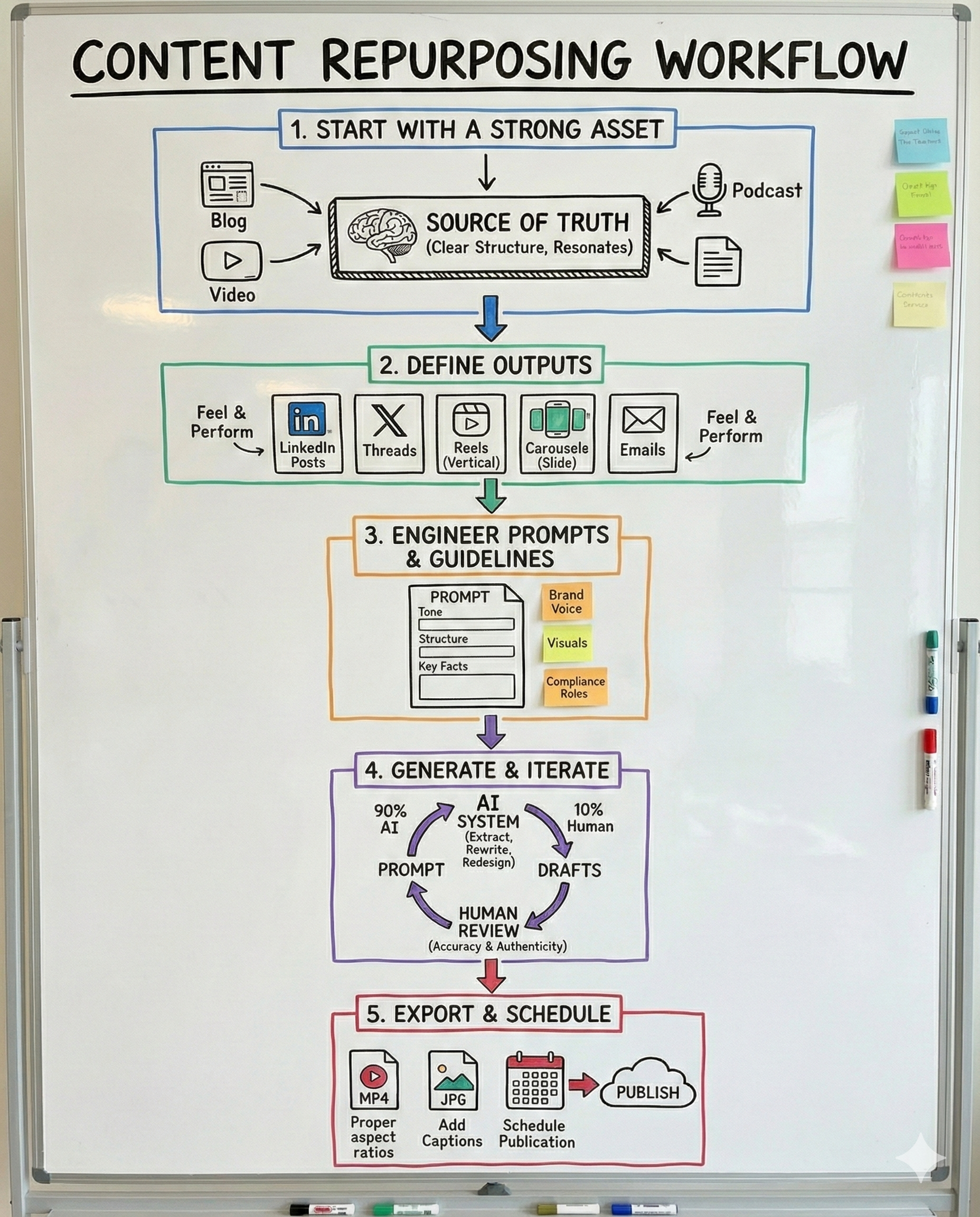 AI Content Repurposing Workflow - 5 step process