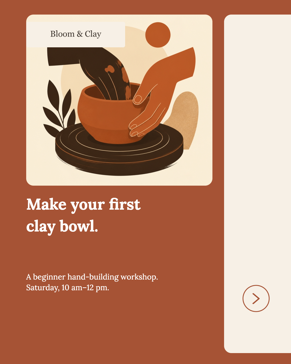 Bloom and Clay carousel, slide 1: Workshop introduction