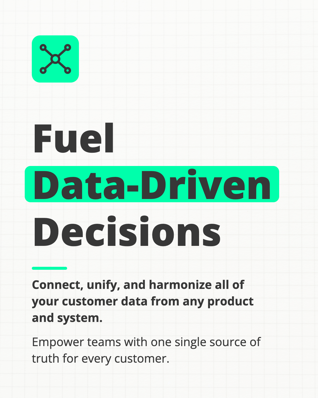 Unbranded single post generated without a Brand Kit: Fuel Data-Driven Decisions in Open Sans font on a warm off-white background