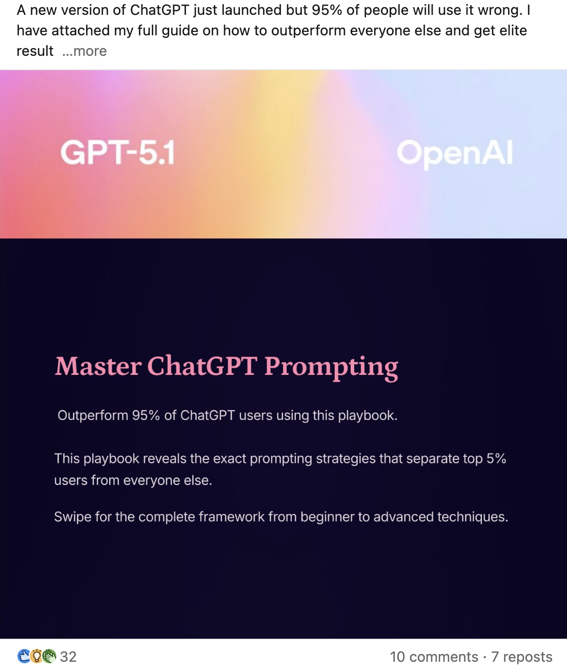 LinkedIn post after WaveGen example 1